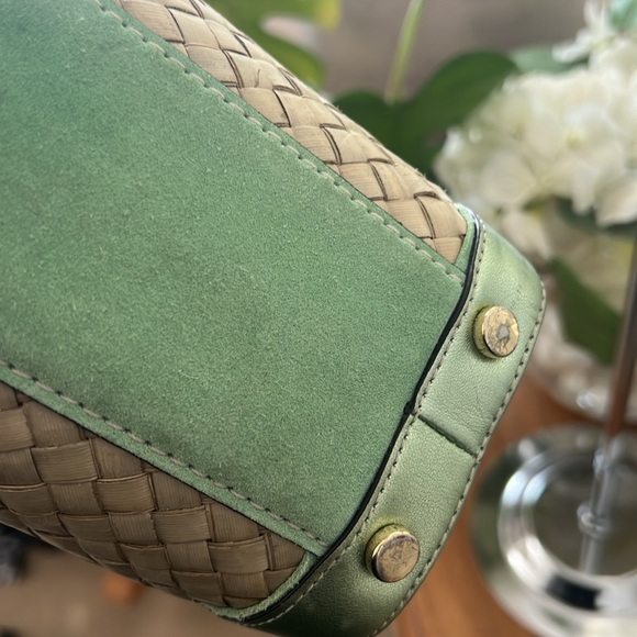 Coach boxy straw and suede/leather tote with original hang tag - Picture 10 of 11